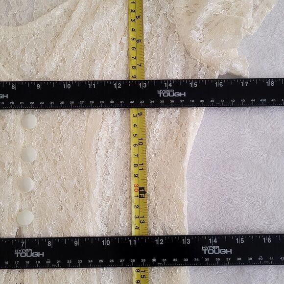 Sarah Richards Cream Sheer Lace Sheath Maxi Dress Size 3 / 4 Romantic Timeless - Picture 7 of 8